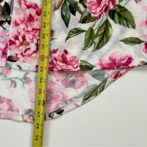 Show Me Your Mumu White Pink Rose Garden of Blooms Open Front Kimono ONE SIZE - Picture 8 of 8